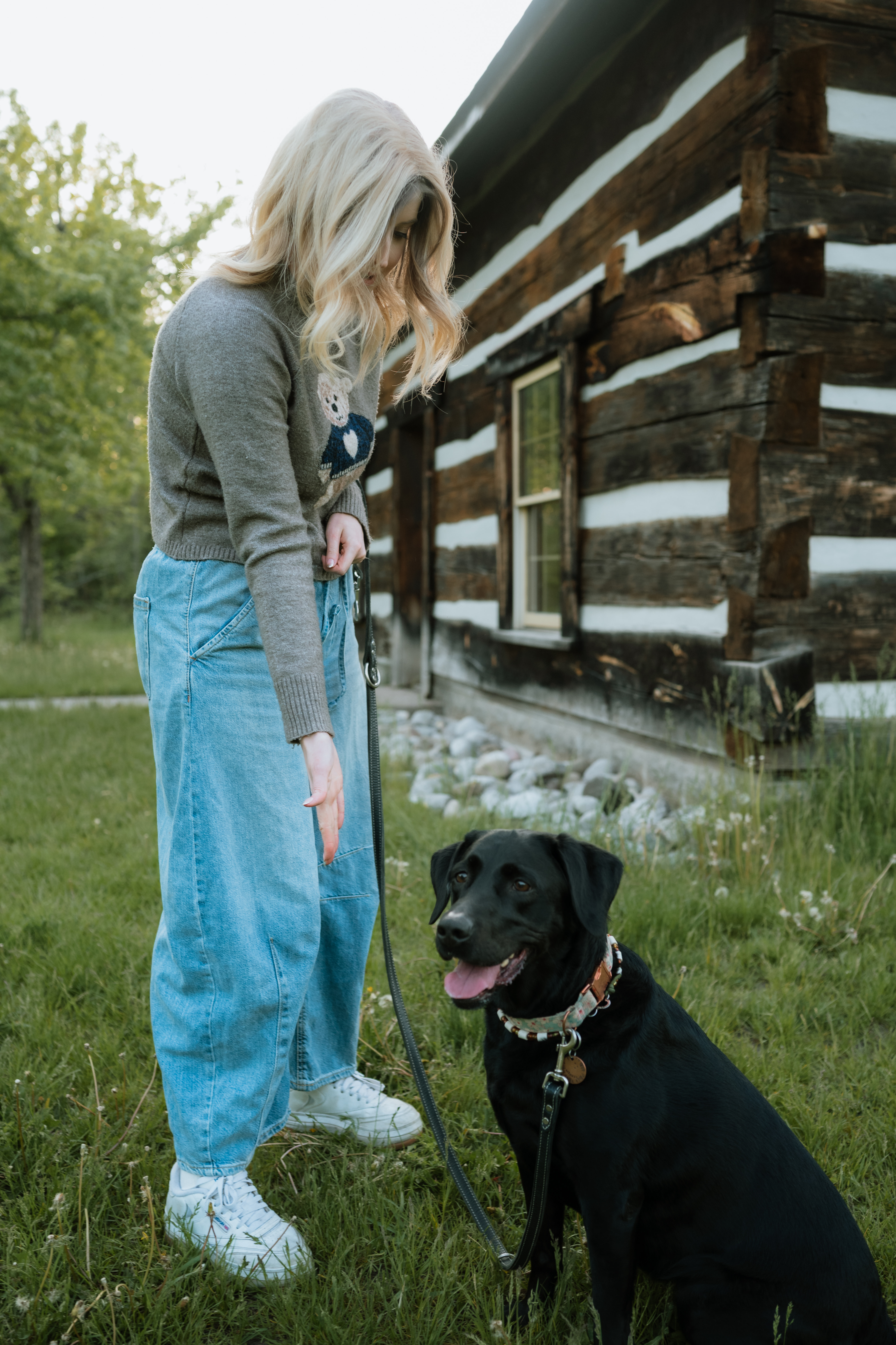 Nicole Dow working with a dog